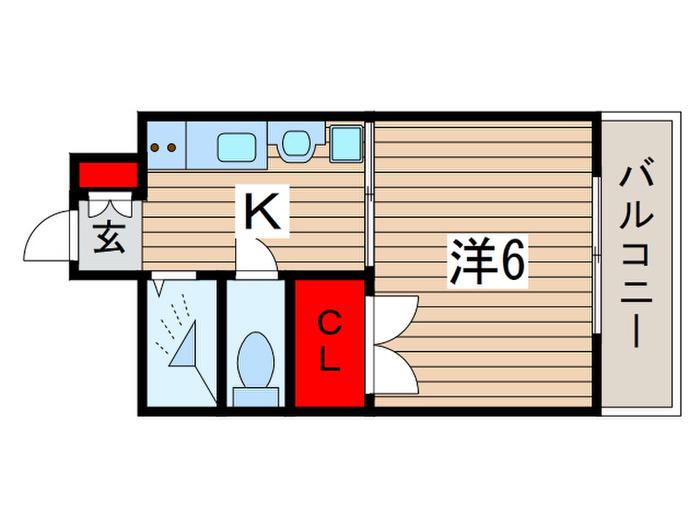稲毛ホワイトハウス(1K/3階)の間取り写真