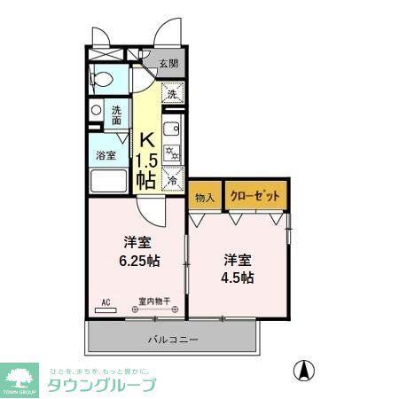サニーガーデン(2K/3階)の間取り写真