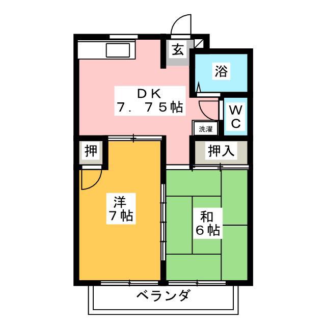 DAC一橋(2DK/1階)の間取り写真
