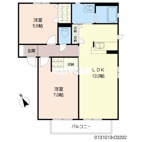 スリーゼ(2LDK/2階)の間取り写真