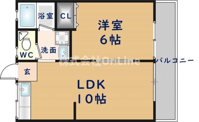ノーヴァーハイツA棟(1LDK/1階)の間取り写真