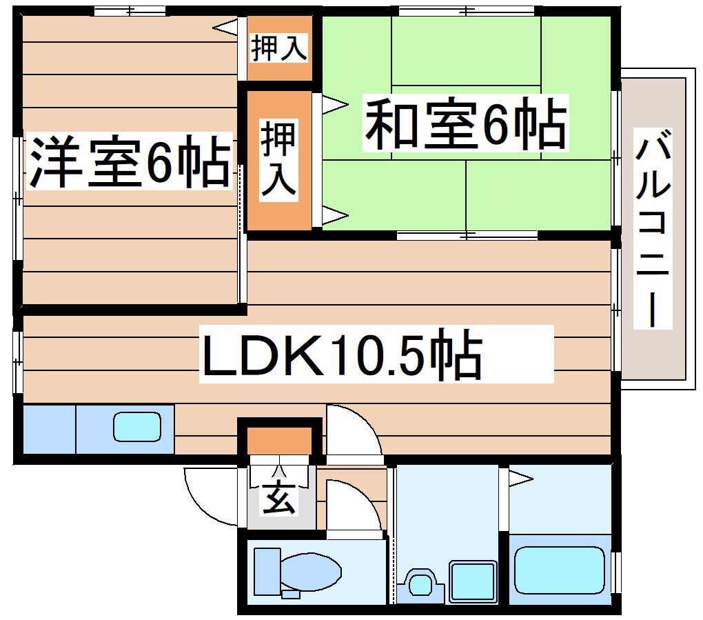ドリームハウスC(2LDK/1階)の間取り写真