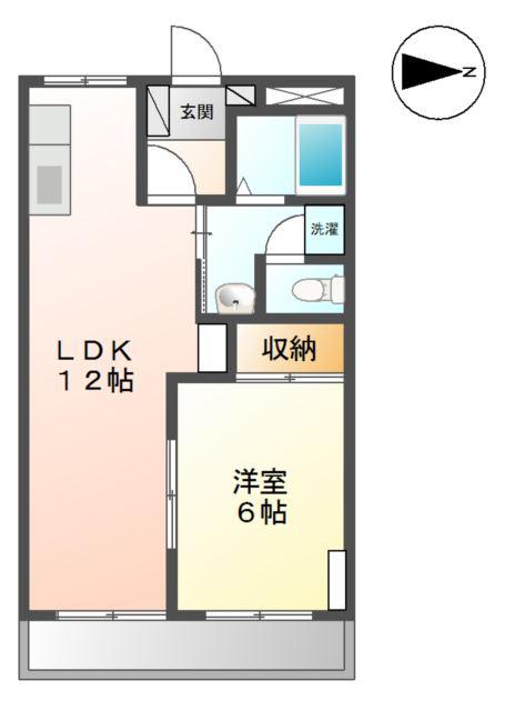 フラワーバスケット(1LDK/1階)の間取り写真
