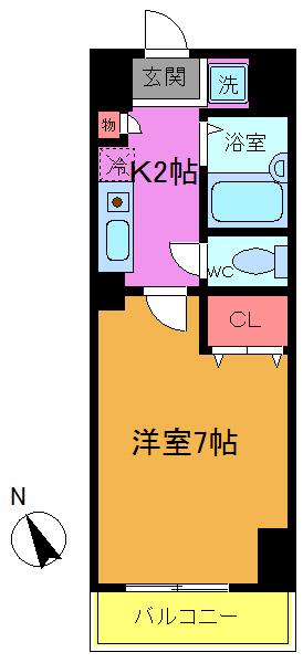 S-FORT本八幡MAIRIE(1K/7階)の間取り写真