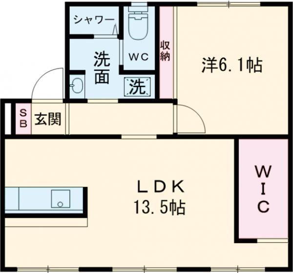 グリーンハイツ野村(1LDK/1階)の間取り写真