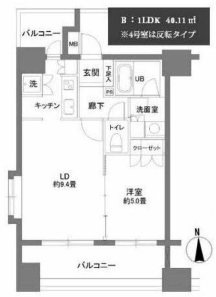 カスタリア森下(1LDK/9階)の間取り写真