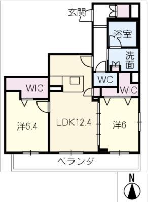GRAND LE BOIS(2LDK/4階)の間取り写真