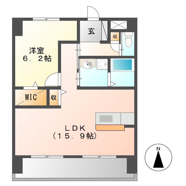五十鈴ハイツNEO(1LDK/1階)の間取り写真