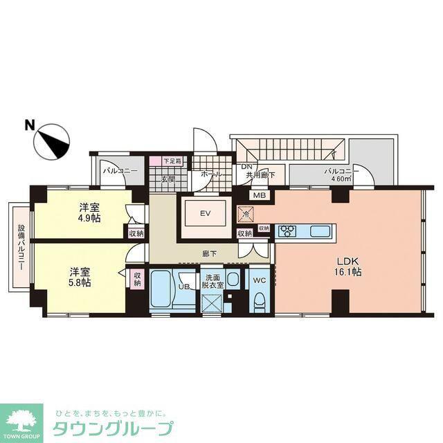 ドローム昭代II(2LDK/3階)の間取り写真