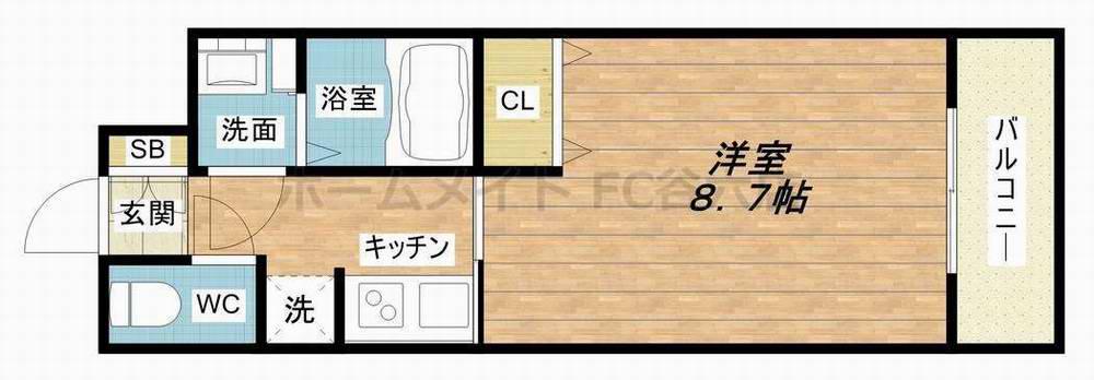 LA DOUCEUR九条(1K/2階)の間取り写真