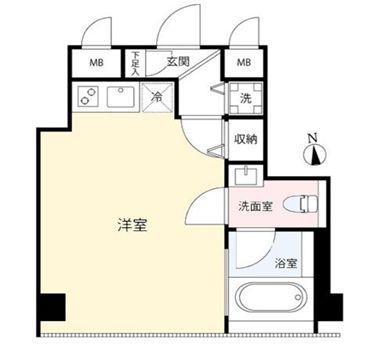 FLEG西麻布VIERGE(ワンルーム/1階)の間取り写真