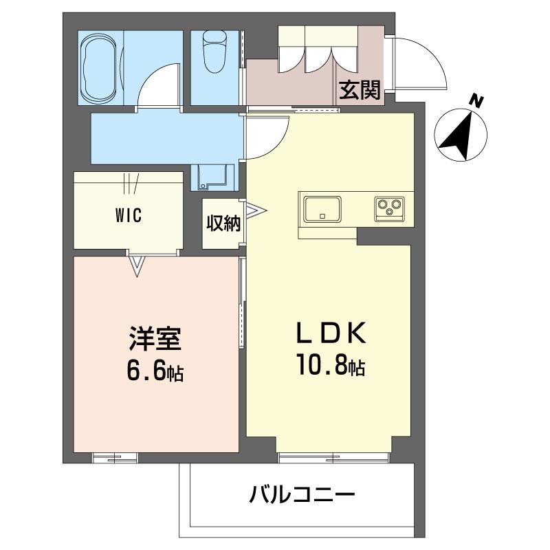 プレシュー航空公園(1LDK/1階)の間取り写真