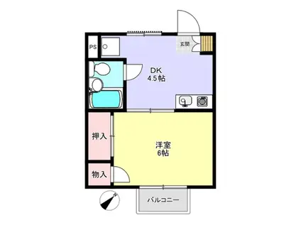 ラポールゆたか(1DK/1階)の間取り写真