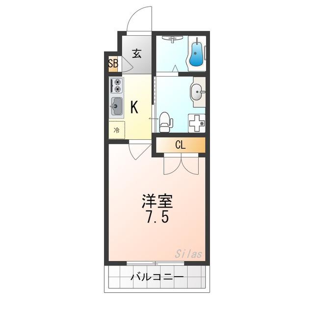 THE GARNET SUITE RESIDENCE西院I(1K/5階)の間取り写真
