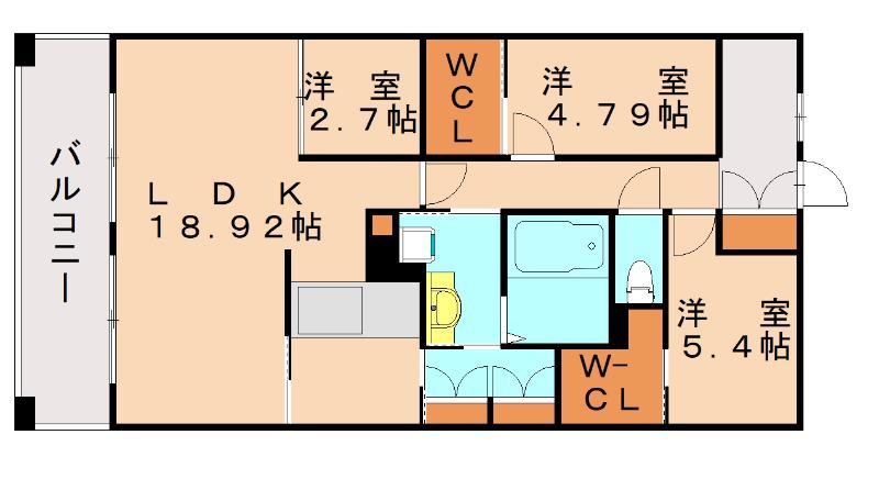 NUDGEONE.照葉(2LDK/6階)の間取り写真