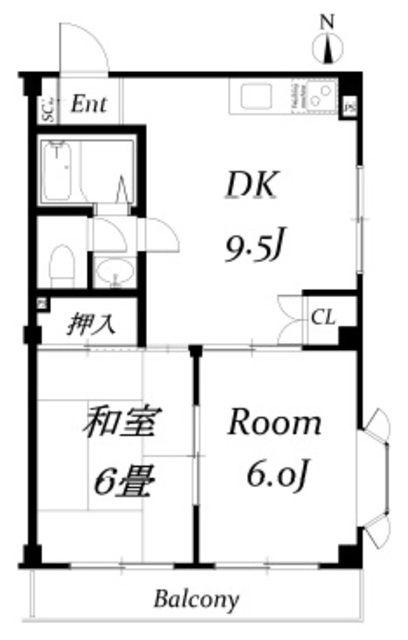 グレイスレジデンス(2DK/3階)の間取り写真