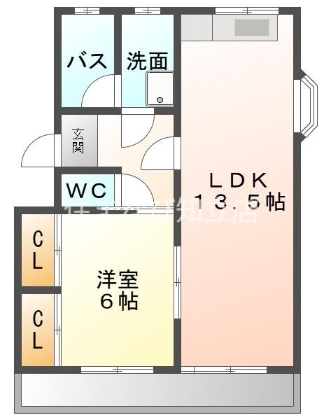 シェリールA(1LDK/2階)の間取り写真