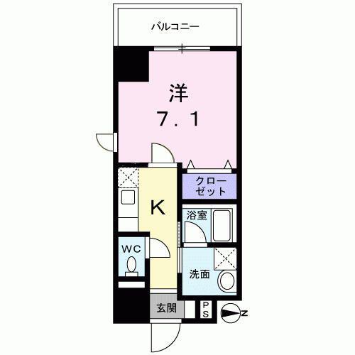 ウィル アヴェニュー(1K/7階)の間取り写真
