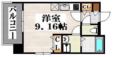 DAVID LINK 東公園(ワンルーム/4階)の間取り写真