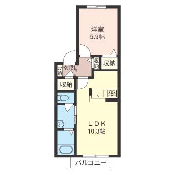 サンヒルズ(1LDK/2階)の間取り写真
