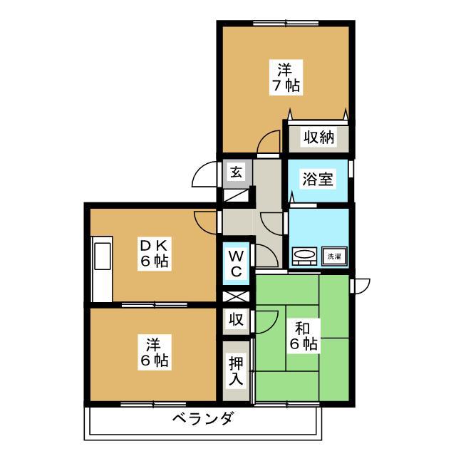フェニックスST(3DK/1階)の間取り写真