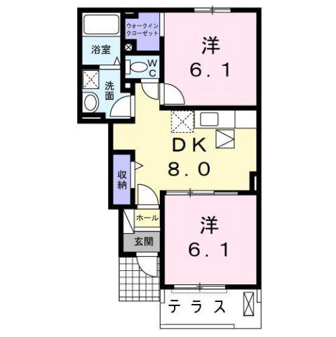 メゾン・ド・アニメートB(2DK/1階)の間取り写真