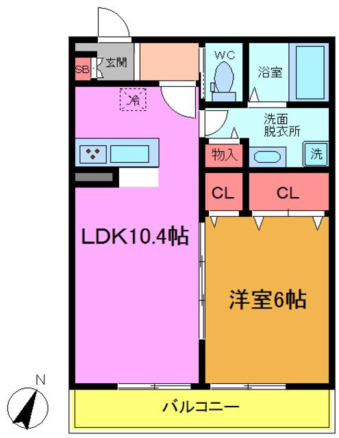 フォルセノーグ(1LDK/2階)の間取り写真
