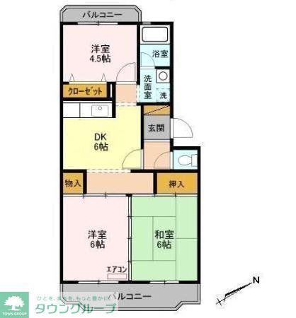 第2パールメゾン染谷(3DK/3階)の間取り写真