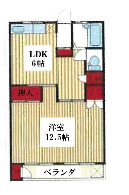 レジデンス浦和常盤(1LDK/4階)の間取り写真