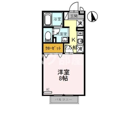 RIOAONOI号館(1K/2階)の間取り写真