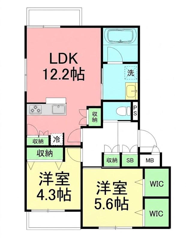 BELLE CLOCHETTE(2LDK/3階)の間取り写真