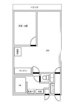 カサヴェール河辺(1LDK/4階)の間取り写真