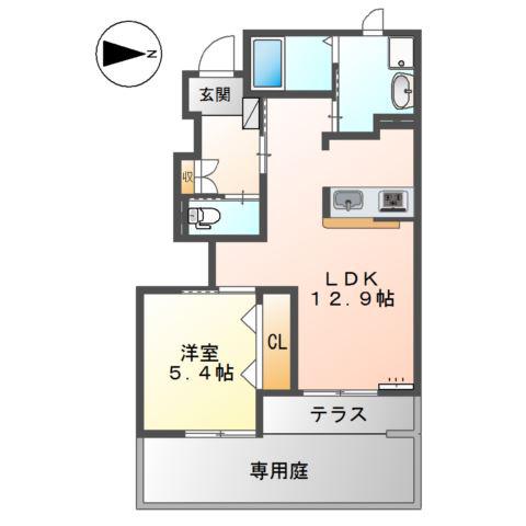 シルフィード.N(1LDK/1階)の間取り写真