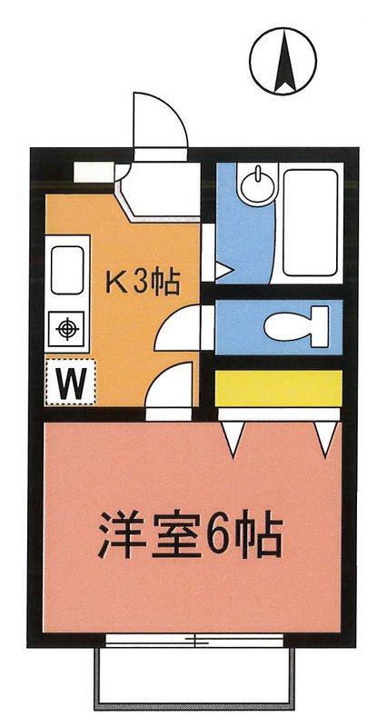 シェスタカメオ2002(1K/2階)の間取り写真