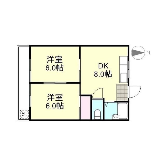 楽寿マンション(2DK/3階)の間取り写真