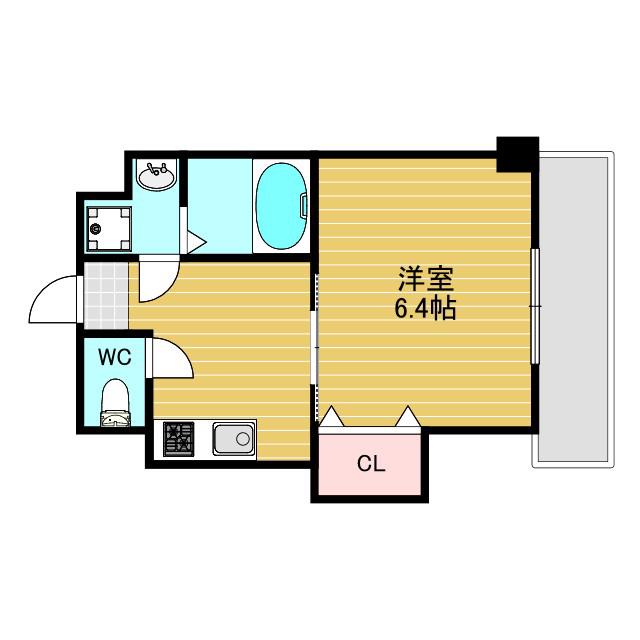 下新庄二番館(1K/5階)の間取り写真