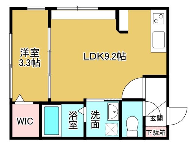 INTEGRAL 中川原(1LDK/1階)の間取り写真