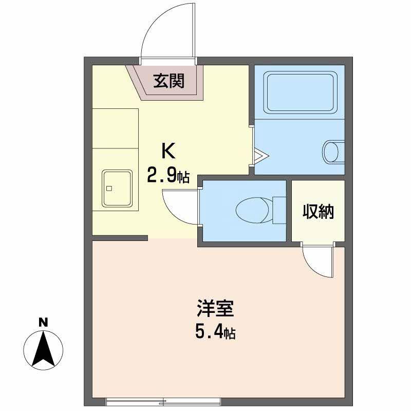 ジュネメゾン(1K/2階)の間取り写真