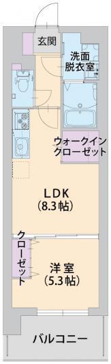 ポルテボヌール(1LDK/3階)の間取り写真