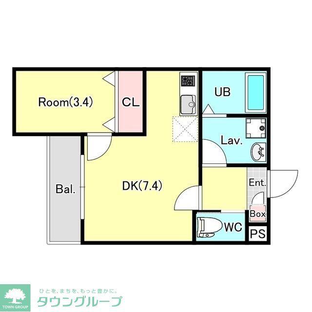 ジーメゾン見沼大和田カトレア(1DK/1階)の間取り写真