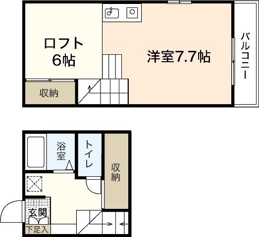 PRECIOUS COURT(1LDK/2階)の間取り写真