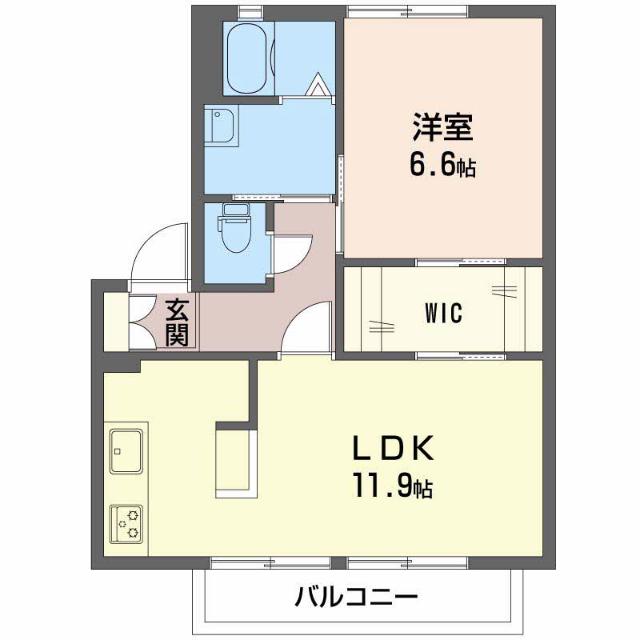 グランメールユタカ(1LDK/2階)の間取り写真