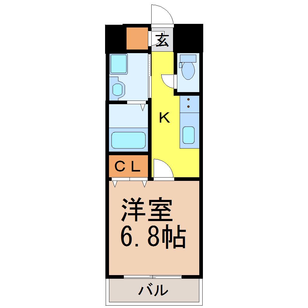 MELIV桜山(1K/3階)の間取り写真