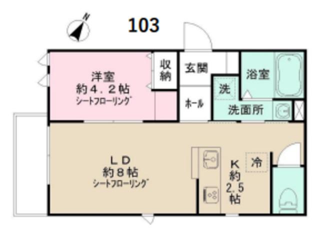 NIDO LARGOII(1LDK/1階)の間取り写真