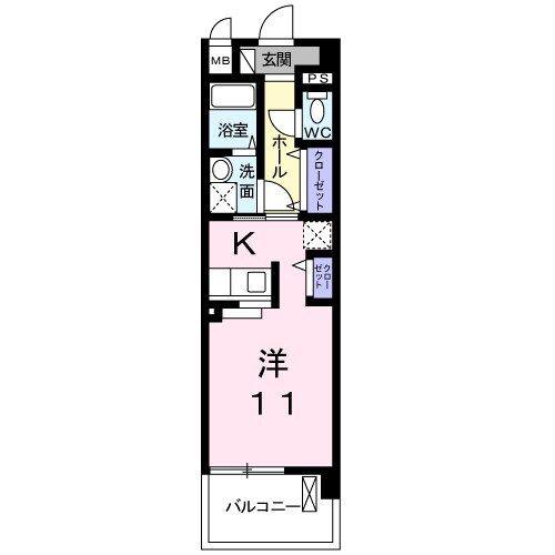 グランセピア(ワンルーム/2階)の間取り写真