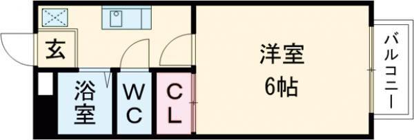 シェーンハイムオカバ(1K/1階)の間取り写真