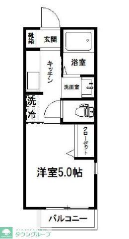 モジュール28(1K/2階)の間取り写真
