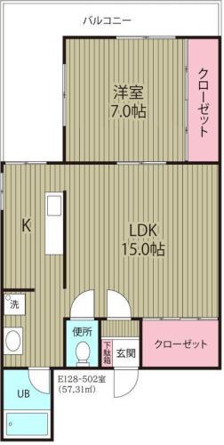 KOB 6(1LDK/5階)の間取り写真