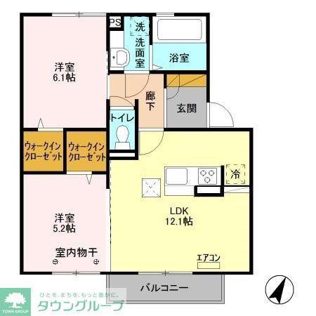テラセゾン(2LDK/1階)の間取り写真