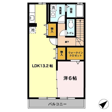 ソフィア野川(1LDK/2階)の間取り写真